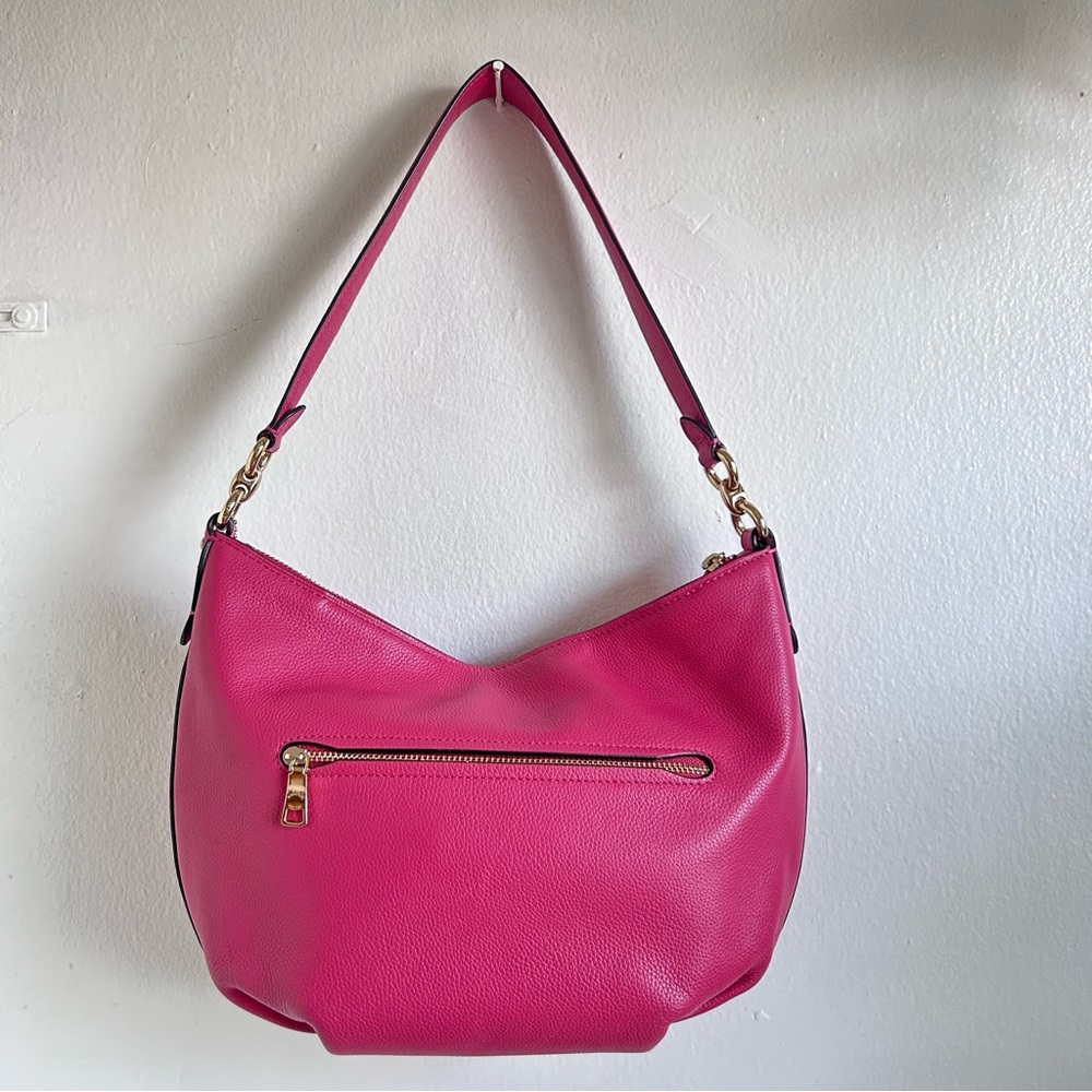 Coach pebbled pink hobo 2way crossbody shoulder leather bag with removal strap - Picture 6 of 17